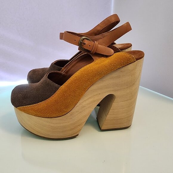 Rachel Comey Alton Brown Suede Platform Clogs - Picture 8 of 8